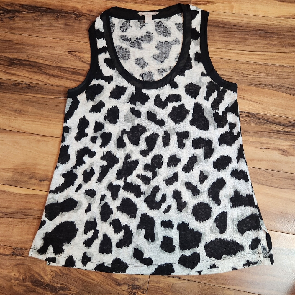 Banana Republic Linen Leopard Tank Top Size S